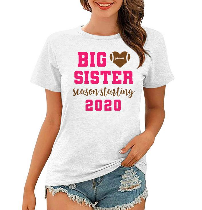 Kids Big Sister Football Pregnancy Announcement  Fall Women T-shirt