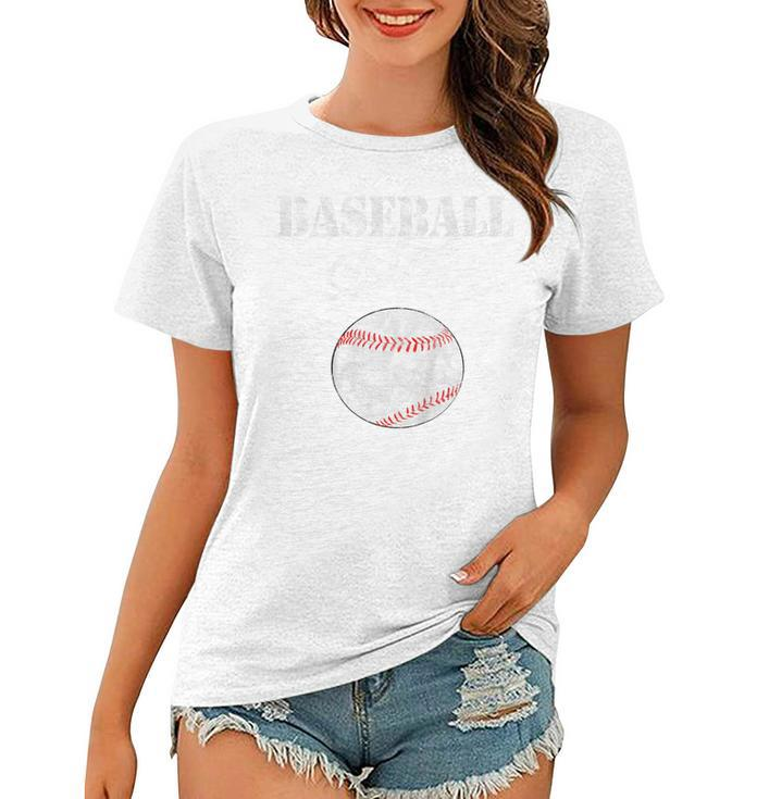 Kids Funny Baseball Sister Lovers Vintage Women T-shirt