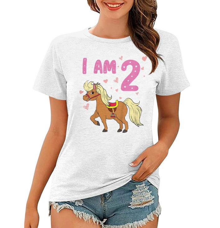 Kids Pony Girl 2Nd Birthday Horse 2 Years Old Girls Pony Birthday  Women T-shirt