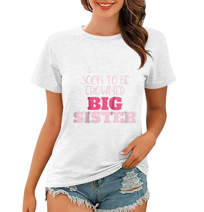 Kids Pregnancy Announcement  Big Sister Princess Crown Women T-shirt