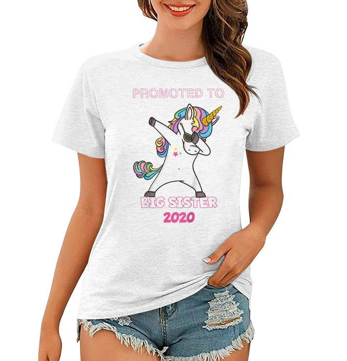 Kids Promoted To Big Sister 2020  Dabbing Unicorn Women T-shirt