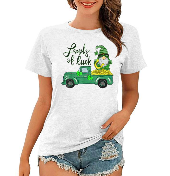 Loads Of Luck Truck Gnome St Patricks Day Shamrock Clover  Women T-shirt
