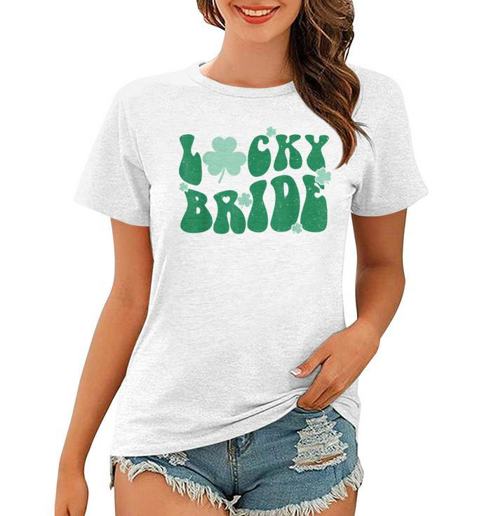 Lucky Bride Shamrock St Patricks Day Bachelorette Party  Women T-shirt