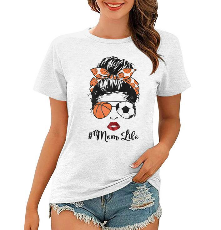 Mom Life Basketball Soccer Mom Bandana Mothers Day Messy Bun  Gift For Womens Women T-shirt