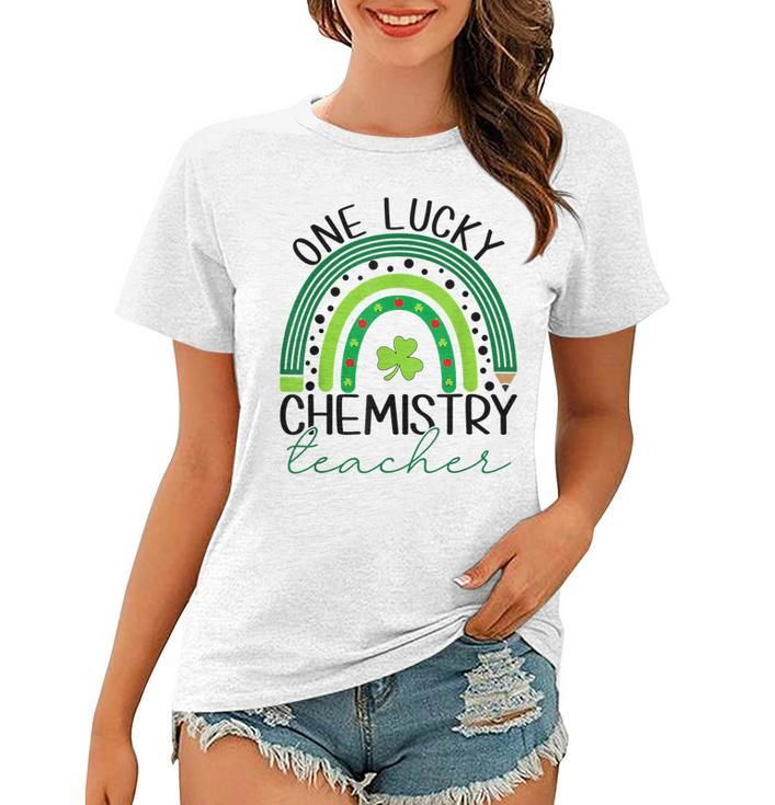 One Lucky Chemistry Teacher St Patricks Day Teacher Rainbow  Women T-shirt