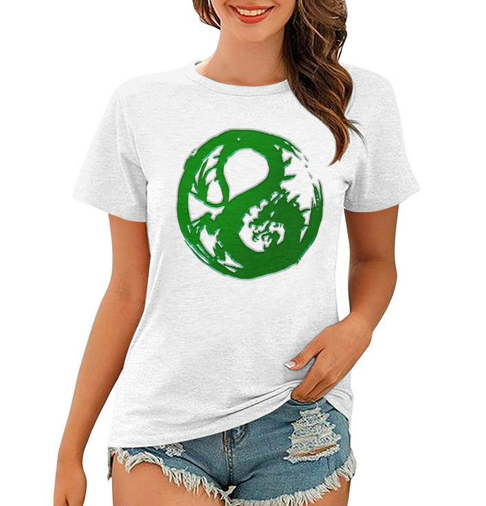 Samurai Legend Dragon Mon Green Women T-shirt