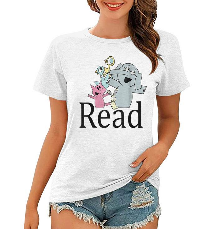 Teacher Library Read Book Club Piggie Elephant Pigeons Funny V2 Women T-shirt