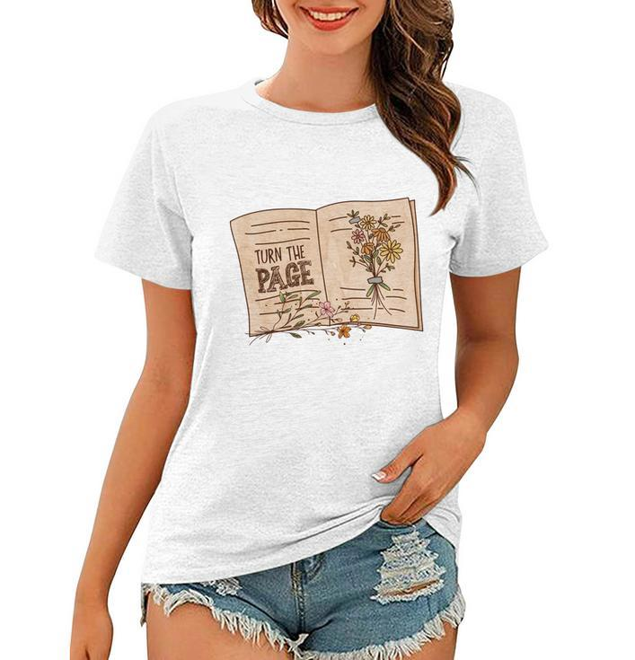 Turn The Page Reading Book Custom Women T-shirt