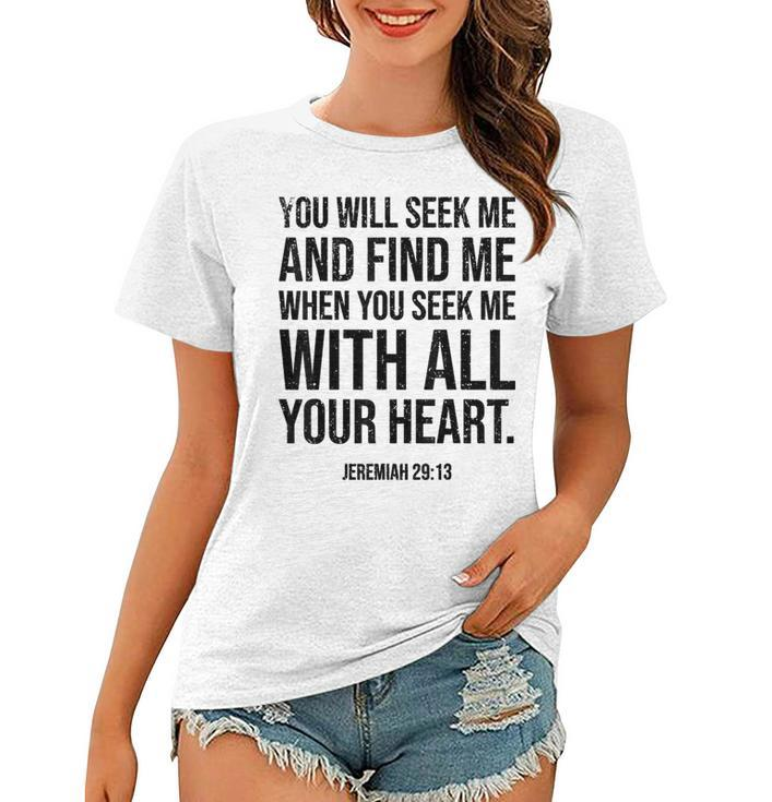 Vintage Christian Bible Verse You Will Seek Me And Find Me  Women T-shirt