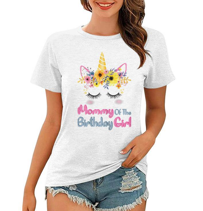 Womens Mommy Of The Birthday Girl - Matching Unicorn Birthday  Women T-shirt