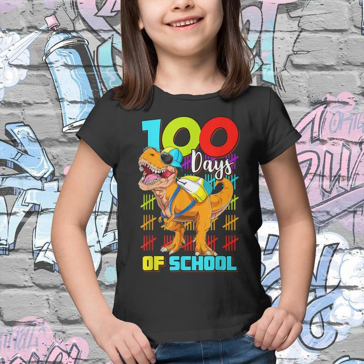 100 Days Of School Dinosaur 100 Days Smarter 100Th Day  Youth T-shirt