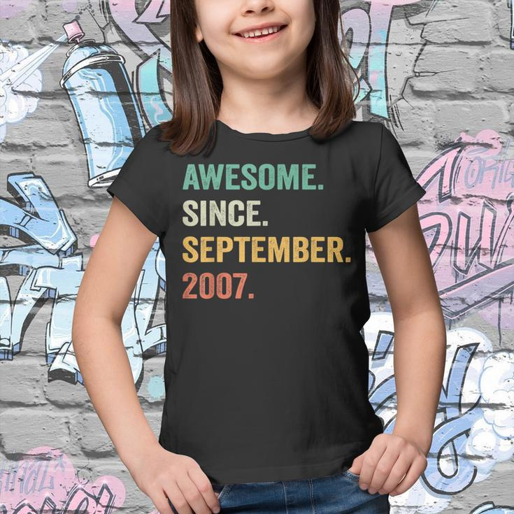 16 Years Old Gift 16Th Bday Boy Awesome Since September 2007 Youth T-shirt