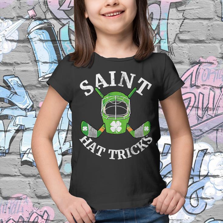 St Patricks Day Saint Hat Tricks Hockey Shamrock Kids Boys  Youth T-shirt