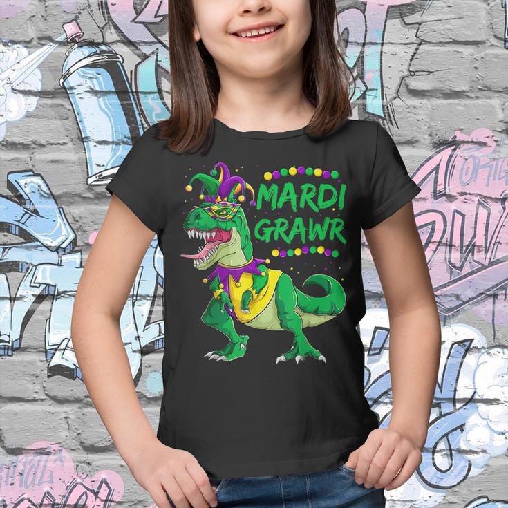Mardi Grawr Dino Jester Outfit Mardi Gras T-Rex Kids Boys  Youth T-shirt