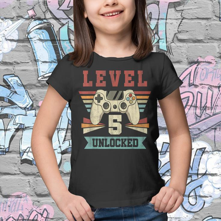 5 Year Old Gifts Level 5 Unlocked 5Th Birthday Video Game Youth T-shirt