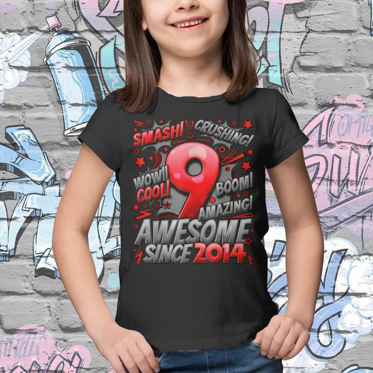 9Th Birthday Comic Style Awesome Since 2014 9 Year Old Boy Youth T-shirt