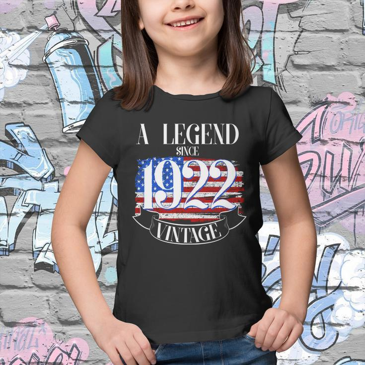 A Legend Since 1922 100Th Birthday Vintage Usa Flag Youth T-shirt