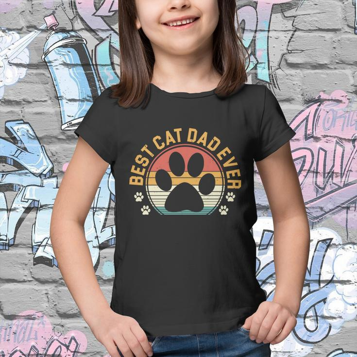 Best Cat Dad Ever Retro Sunset V2 Youth T-shirt