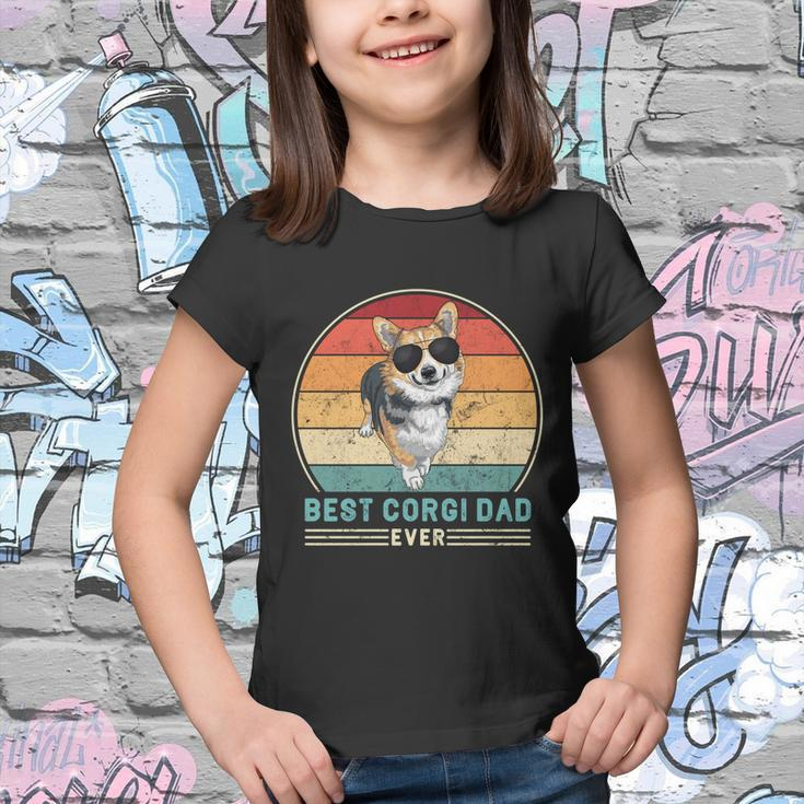 Best Corgi Dad Ever Retro Vintage 60S 70S Sunset Gift Youth T-shirt