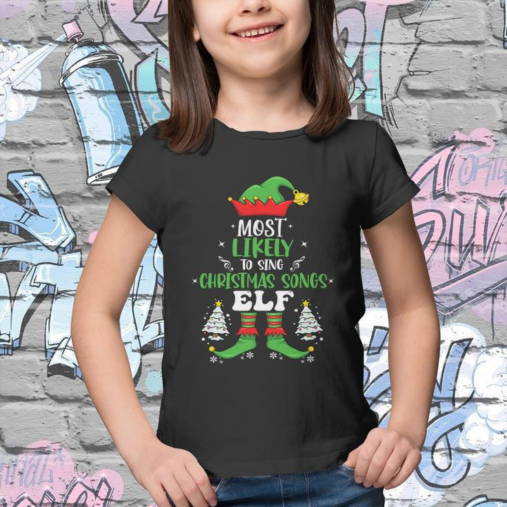 Christmas Songs Elf Family Matching Group Christmas Party Youth T-shirt