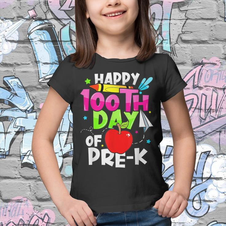 Cute Happy 100Th Day Of School Pre-K Teacher Student Youth T-shirt