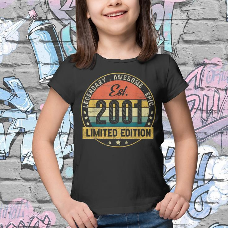 Est Vintage 2001 22 Year Old Gifts 22Nd Birthday Boys Girls Youth T-shirt