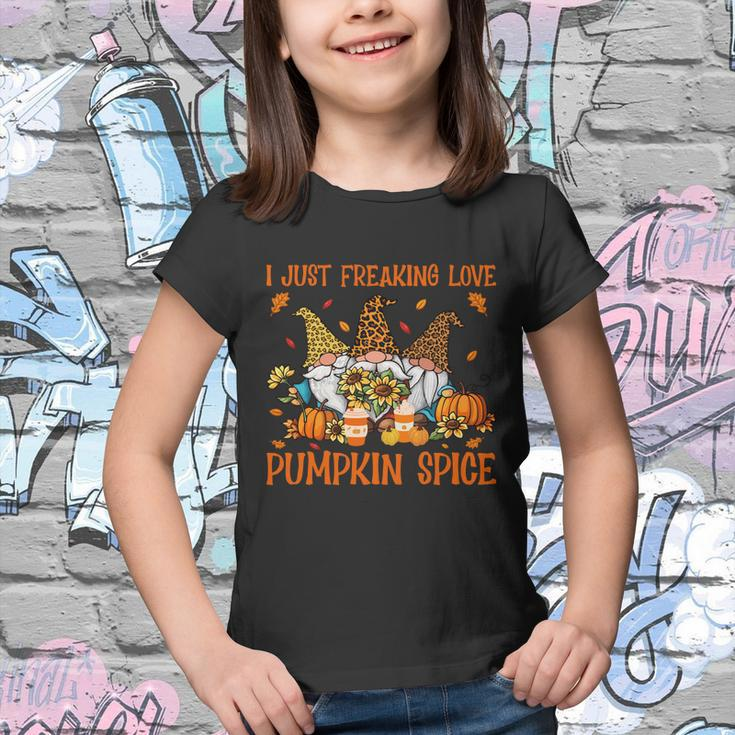Freaking Love Pumpkin Spice Thanksgiving Gnome Sunflower Gift Youth T-shirt