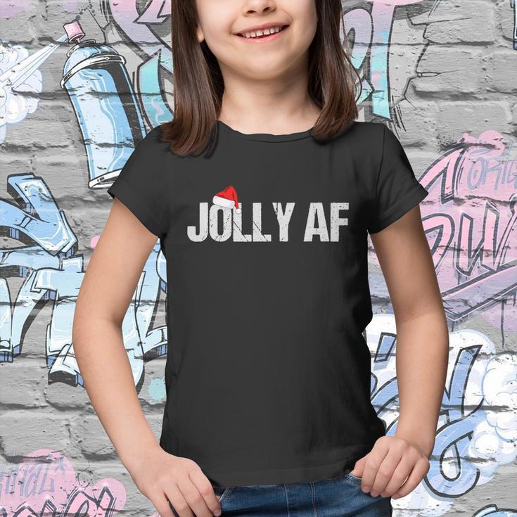 Funny Christmas Shirts Gifts & Pajamas Santa Hat Jolly Af Tshirt Youth T-shirt