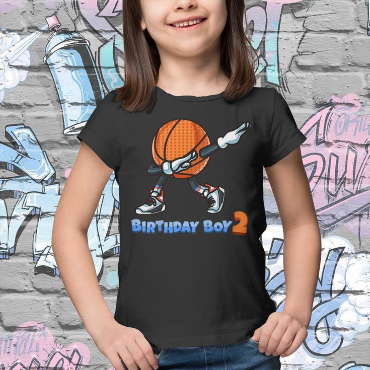 Funny Dabbing Basketball Ball 2Nd Birthday Boy 2 Years Old Youth T-shirt