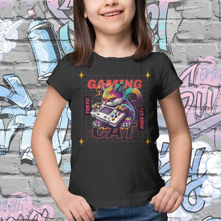 Funny Gamer Gamer Gaming Cat Tokyo Youth T-shirt