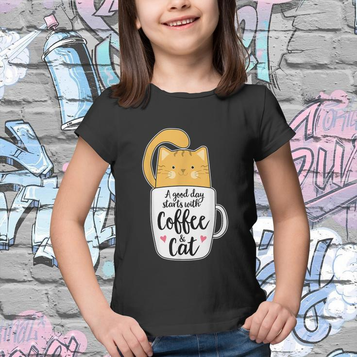 Funny Orange Cat Coffee Mug Tshirt Cat Lover Youth T-shirt