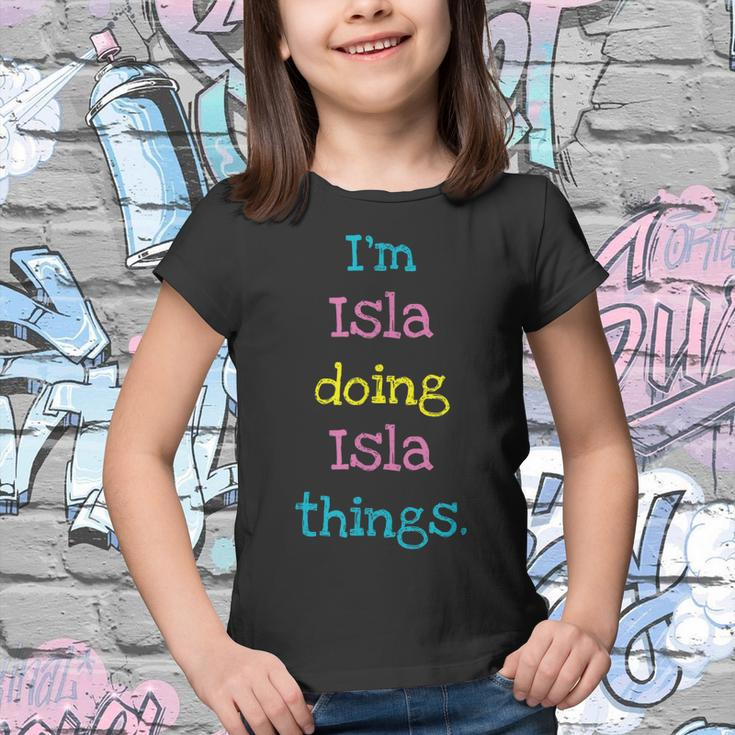 Isla Cute Personalized Text Kids Gift Top For Girls Youth T-shirt