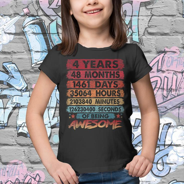 Kids 4Th Birthday 4 Years Old Vintage Retro 48 Months Youth T-shirt