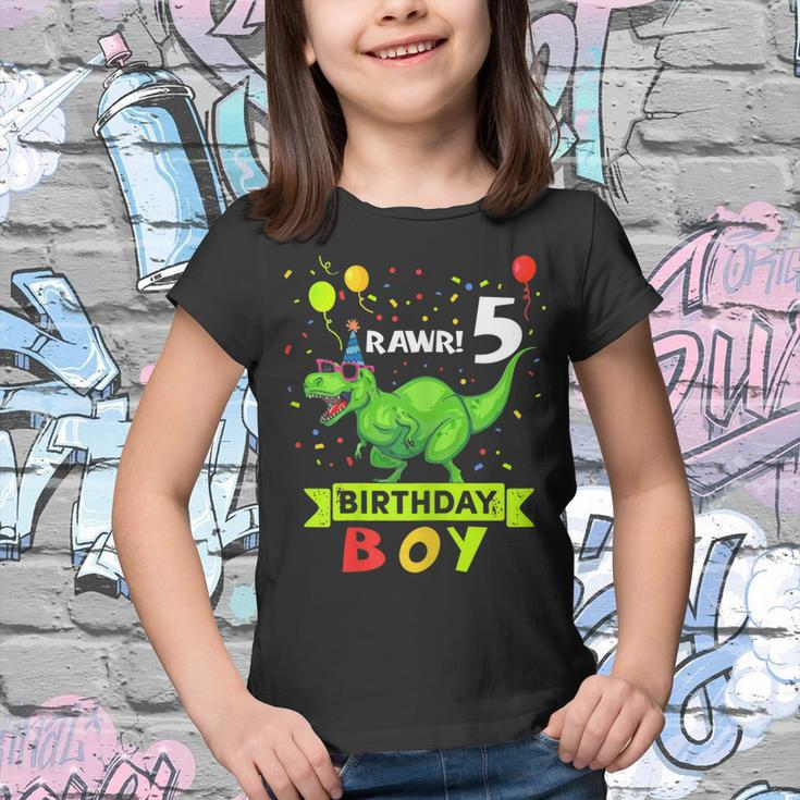 Kids 5 Year Old Shirt 5Th Birthday BoyRex Dinosaur Shirts Youth T-shirt
