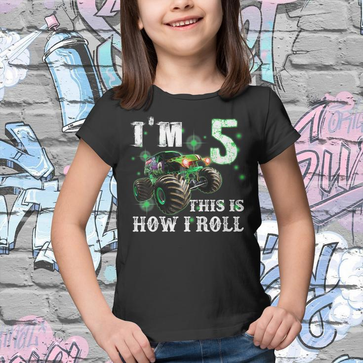 Kids 5 Years Old 5Th Birthday Monster Truck Car Shirt Boy Son Youth T-shirt