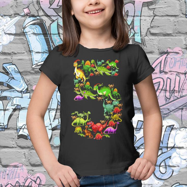 Kids Dinosaur 5Th Birthday Gift Shirt For 5 Year Old Boys Girls Youth T-shirt