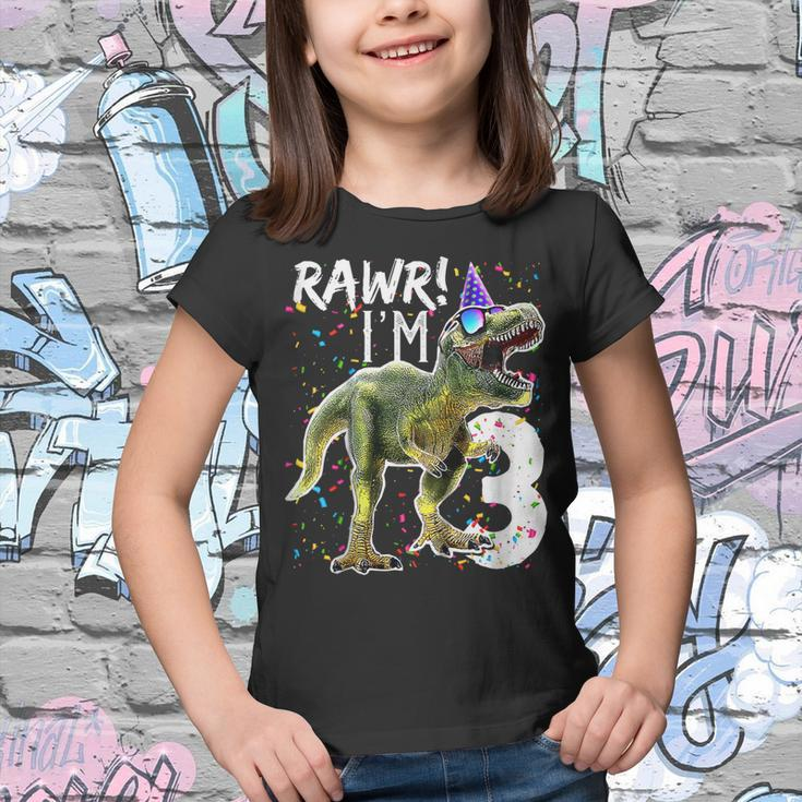 Kids Rawr Im 3 3Rd Birthday Dinosaur Shirts Boys Dinosaur Gift Youth T-shirt