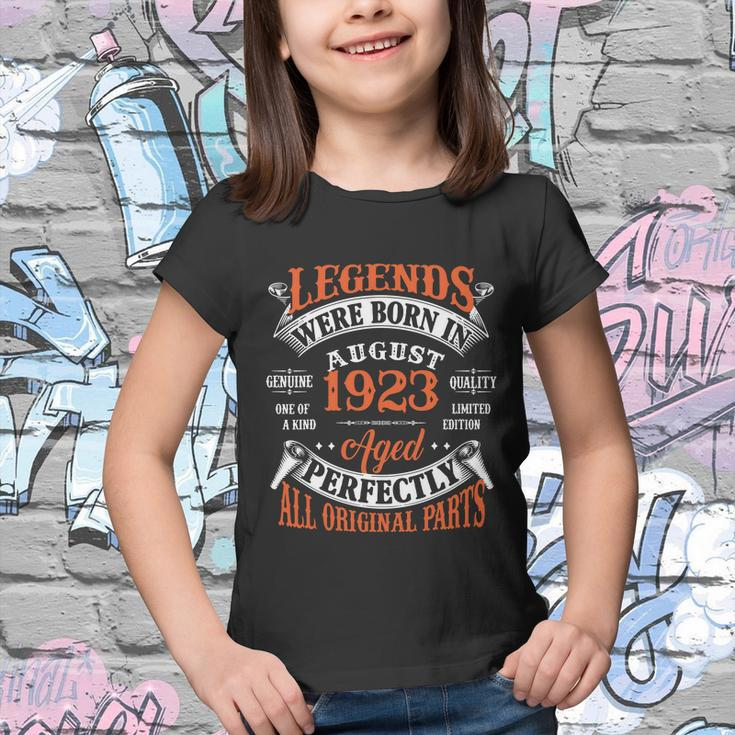 Legend 1923 Vintage 100Th Birthday Born In August 1923 Youth T-shirt