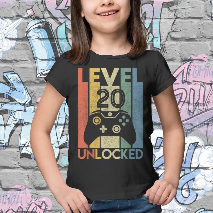 Level 20 Unlocked Funny Video Gamer 20Th Birthday Gift Youth T-shirt