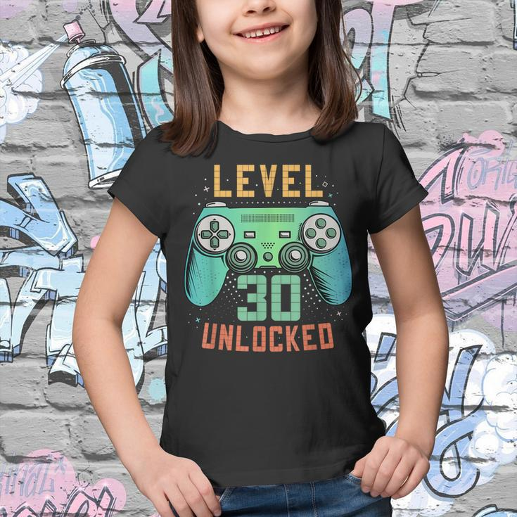 Level 30 Unlocked 30Th Birthday Gamer Gifts 30 Year Old Male Youth T-shirt
