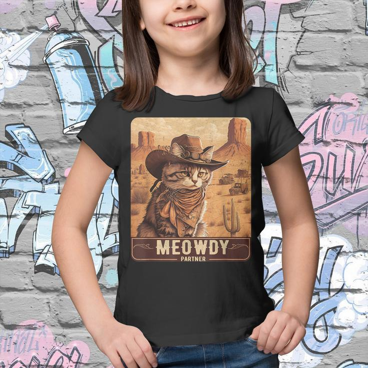 Meowdy Funny Country Music Cat Cowboy Hat Poster Funny Youth T-shirt