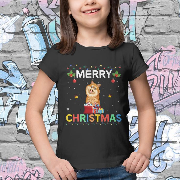 Merry Christmas Pomeranian Dog Lovers Xmas Holiday Party Gift Youth T-shirt