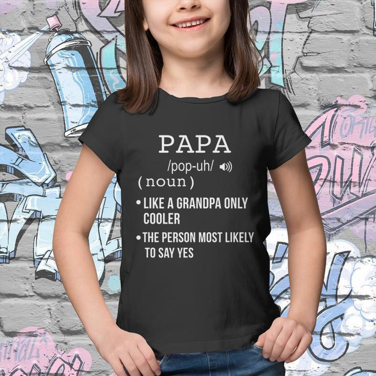 Papa Gift From Grandkids Fathers Day Shirt Papa Definition Youth T-shirt
