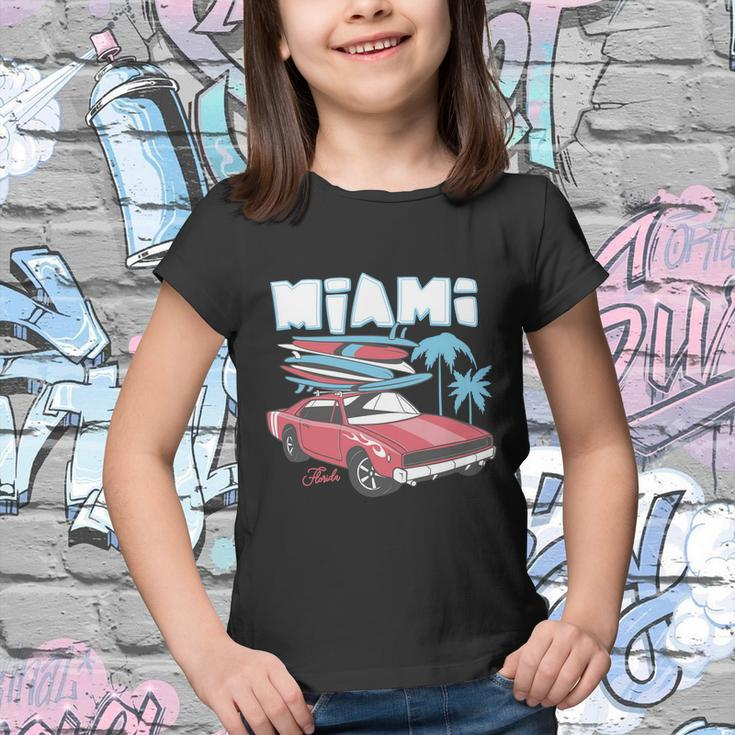 Print And Retro Car With Surfboard Youth T-shirt