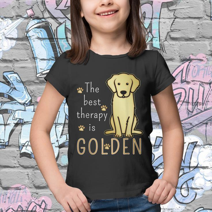 The Best Therapy Is Golden Retriever Dog Youth T-shirt