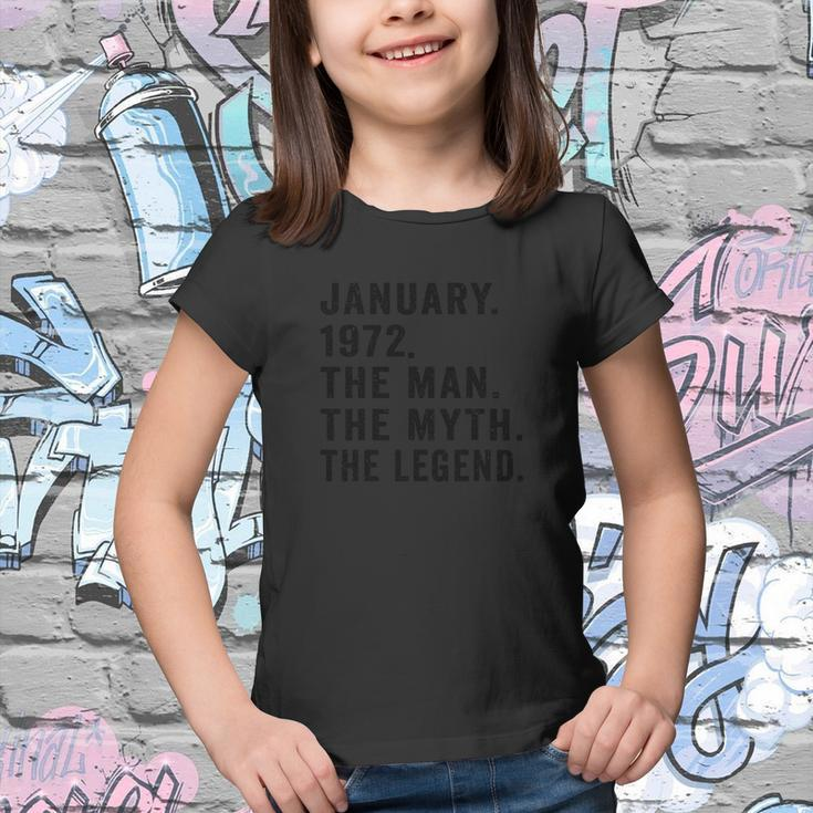 The Man Myth Legend January 1972 Funny 50Th Birthday Youth T-shirt
