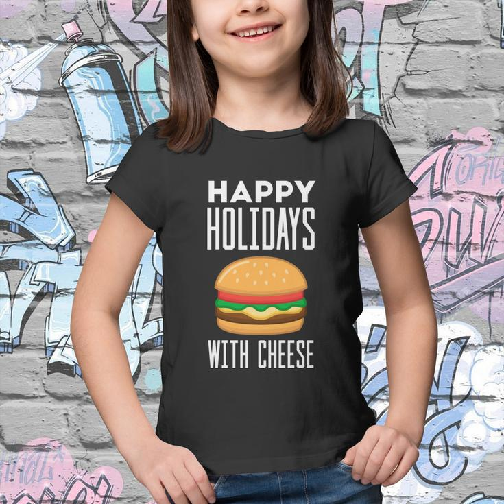 Ugly Christmas Sweater Burger Happy Holidays With Cheese V7 Youth T-shirt