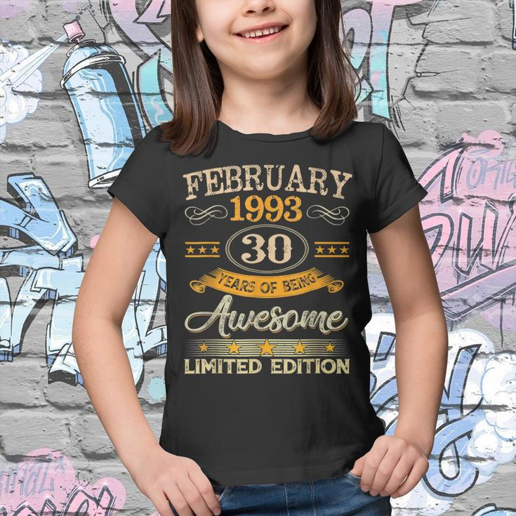 Vintage February 1993 30 Years Old Boy 30Th Birthday Youth T-shirt