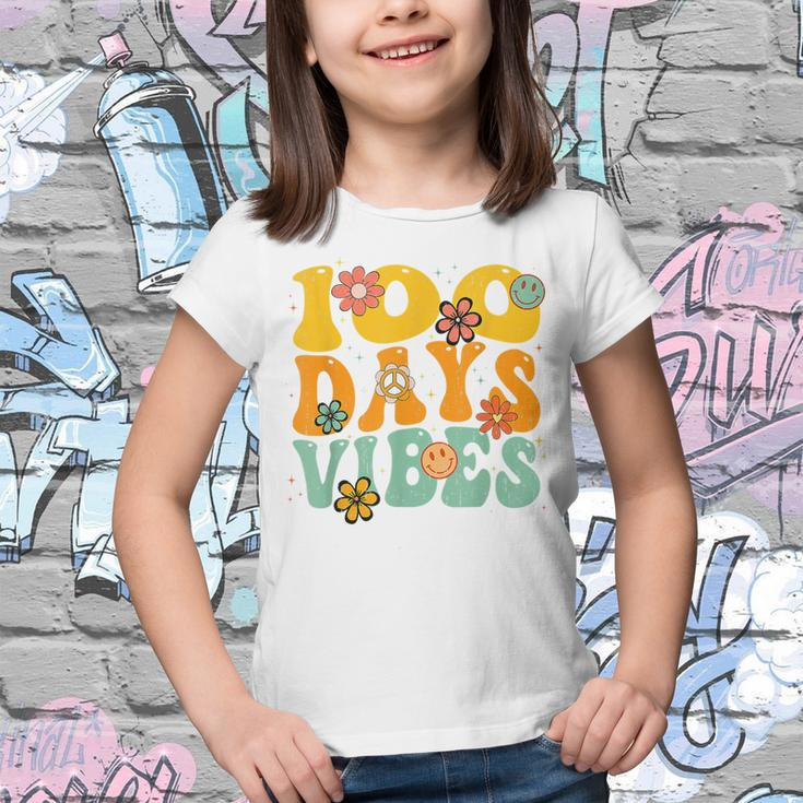 100 Days Of School Vibes 100Th Day Of School Retro GroovyYouth T-shirt