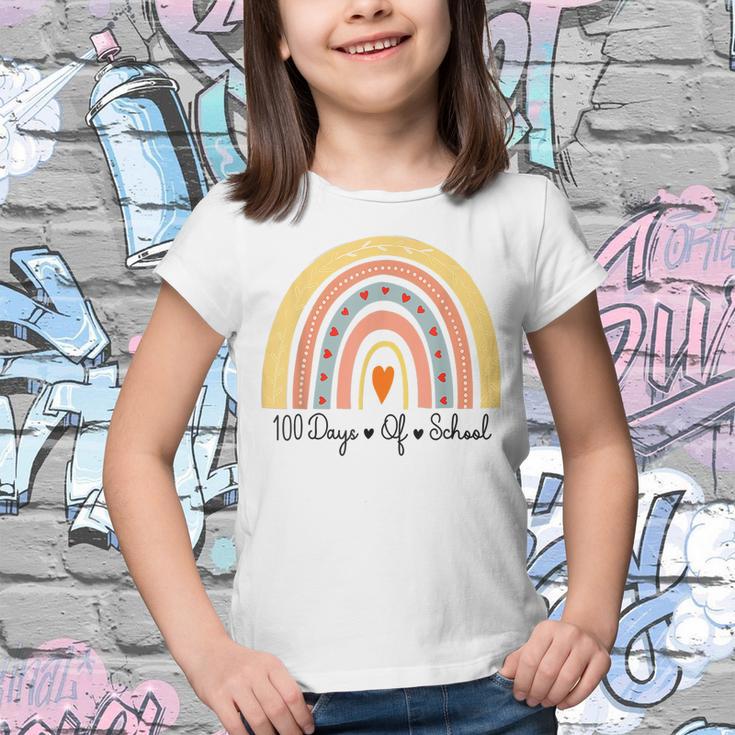 100 Days Teach Love Inspire Cute Rainbow Back To School Youth T-shirt